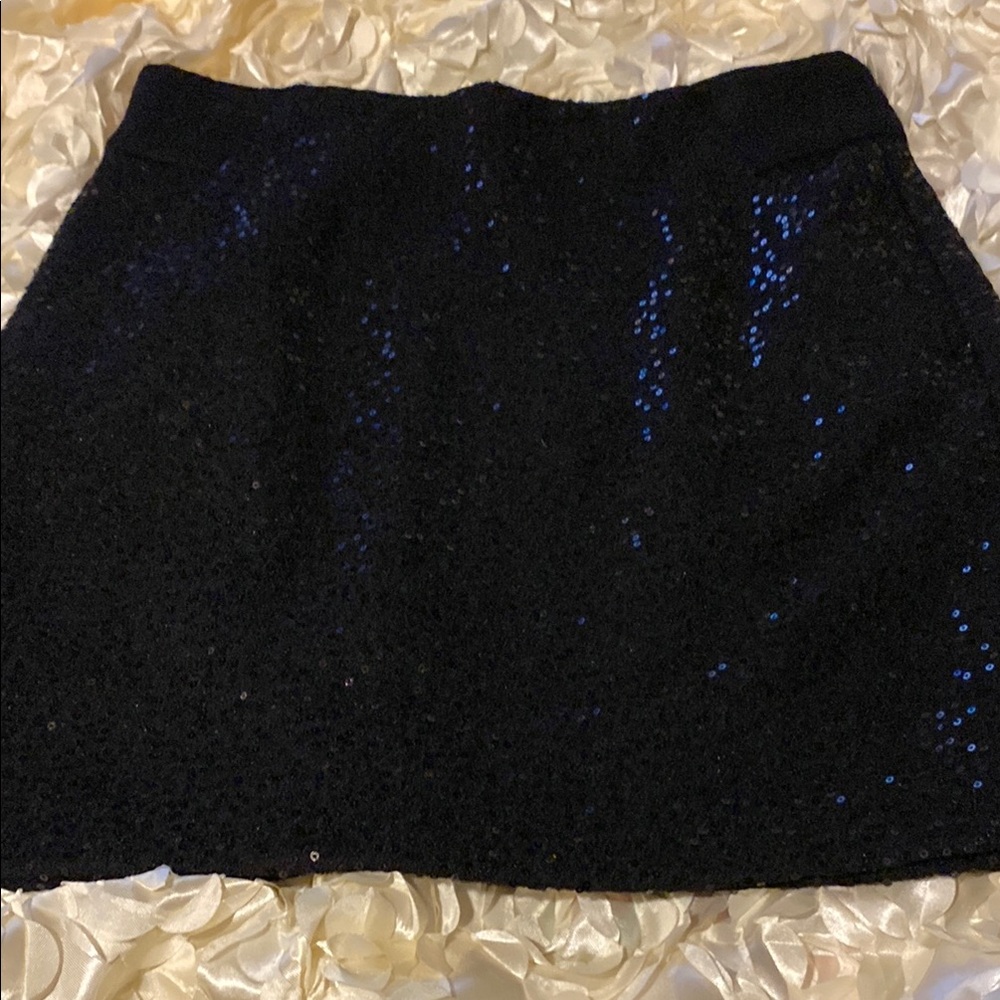 Loft Elegant Black Sequin Skirt